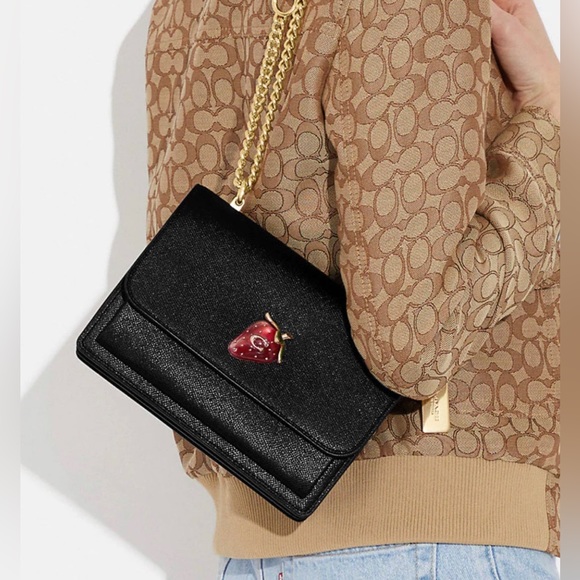 NWT COACH Klare Crossbody In Signature Canvas With Strawberry Shoulder Bag CH331 - Picture 2 of 11